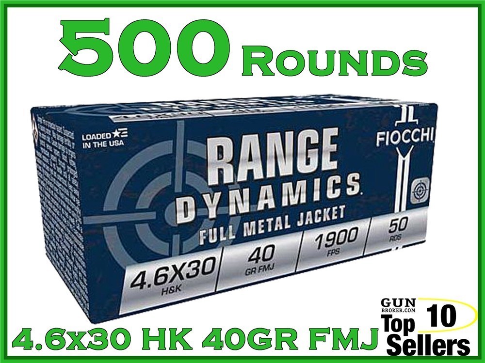 Fiocchi Range Dynamics 4.6x30MM HK 40GR FMJ 46EXA 500CT-img-0