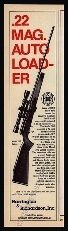 1981 HARRINGTON & RICHARDSON 700 Rifle PRINT AD-img-0