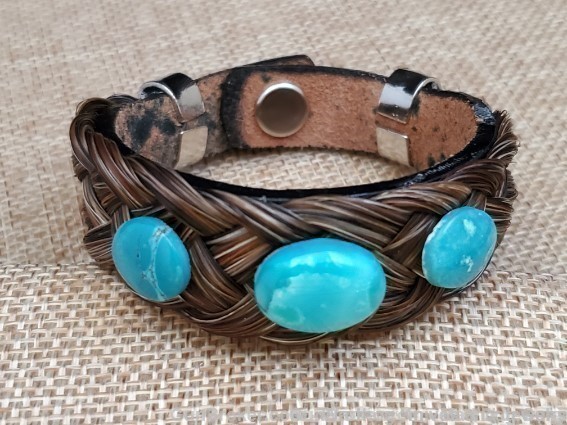 Cowboy Collectibles Horse Hair BLWW-TO Bracelet. Small 7". UNISEX. #3.-img-0