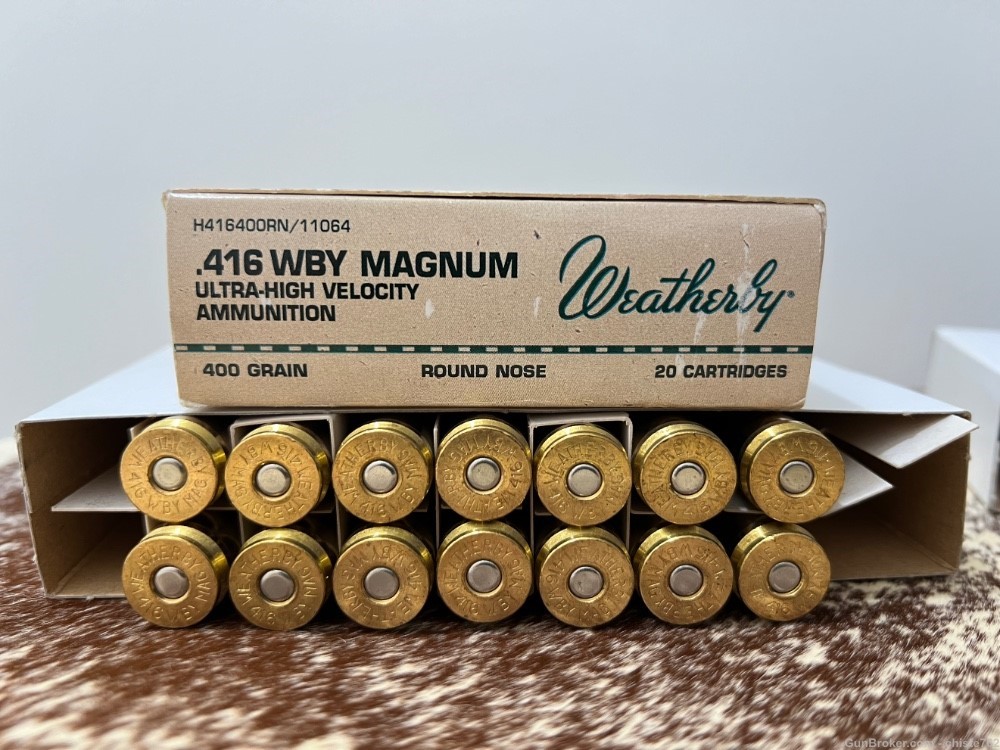 SALE - 14 Rounds 416 Weatherby Mag  400gr Round Nose Hornady DGX -img-3