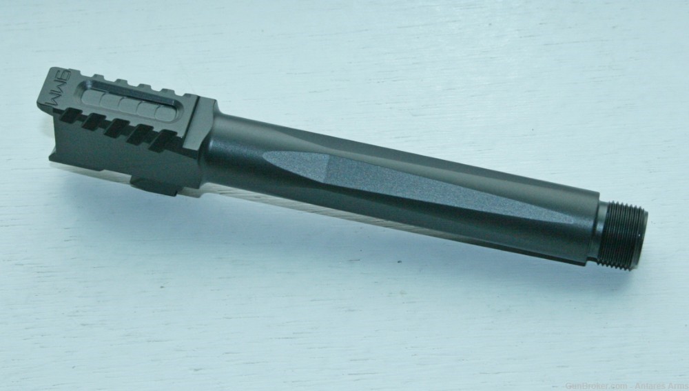 Serrated Threaded Glock 17 G17 barrel Black DLC 9x19 9mm GEN 1-4-img-1
