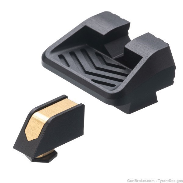 Tyrant Designs - Glock Full Size Compatible Two Piece Sights - Gold-img-1