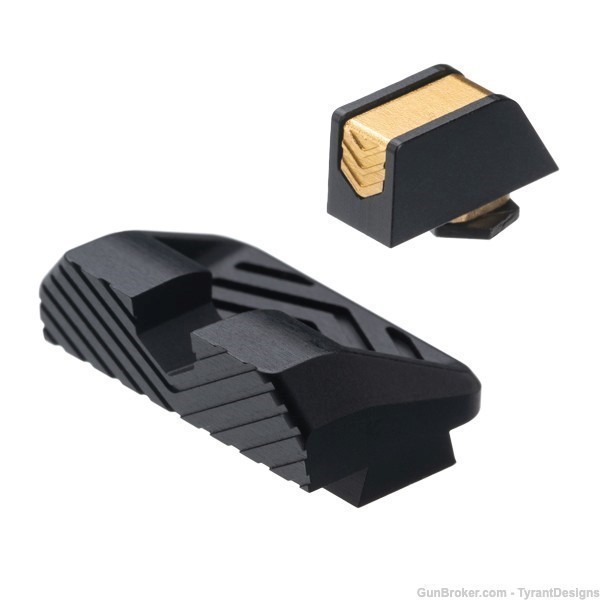 Tyrant Designs - Glock Full Size Compatible Two Piece Sights - Gold-img-0