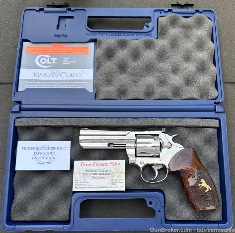 Early Colt King Cobra Custom Bright Stainless 4" .357 Magnum, 3rd-Yr, 1988-img-44