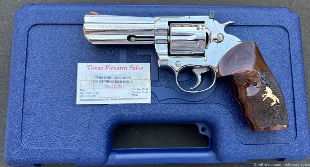 Early Colt King Cobra Custom Bright Stainless 4" .357 Magnum, 3rd-Yr, 1988-img-0
