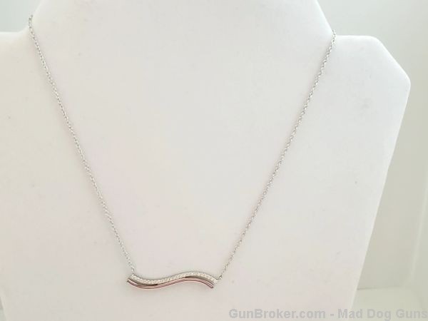 Yagi Designs Necklace. Simulated Diamonds. White Gold. Y10. *REDUCED*-img-2