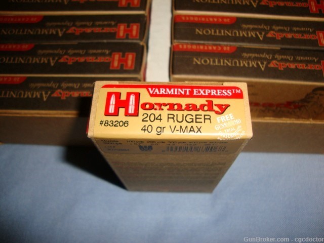 Hornady .204 Ruger 40 Gr V-Max Full Case (200 rounds)-img-2