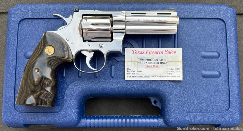 Colt Python Custom Bright Polished Stainless 4" .357 Magnum, 1983-img-12