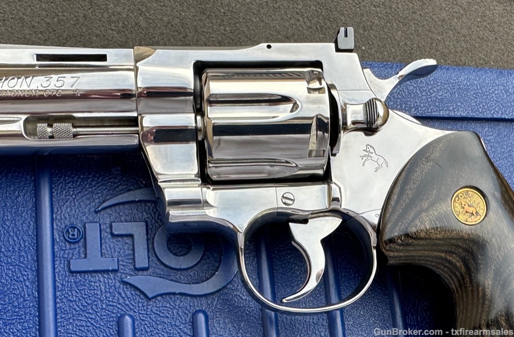 Colt Python Custom Bright Polished Stainless 4" .357 Magnum, 1983-img-4