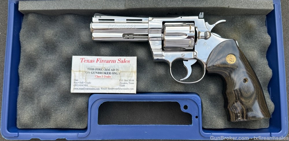 Colt Python Custom Bright Polished Stainless 4" .357 Magnum, 1983-img-47