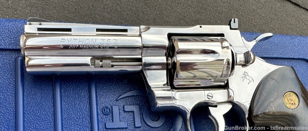 Colt Python Custom Bright Polished Stainless 4" .357 Magnum, 1983-img-6