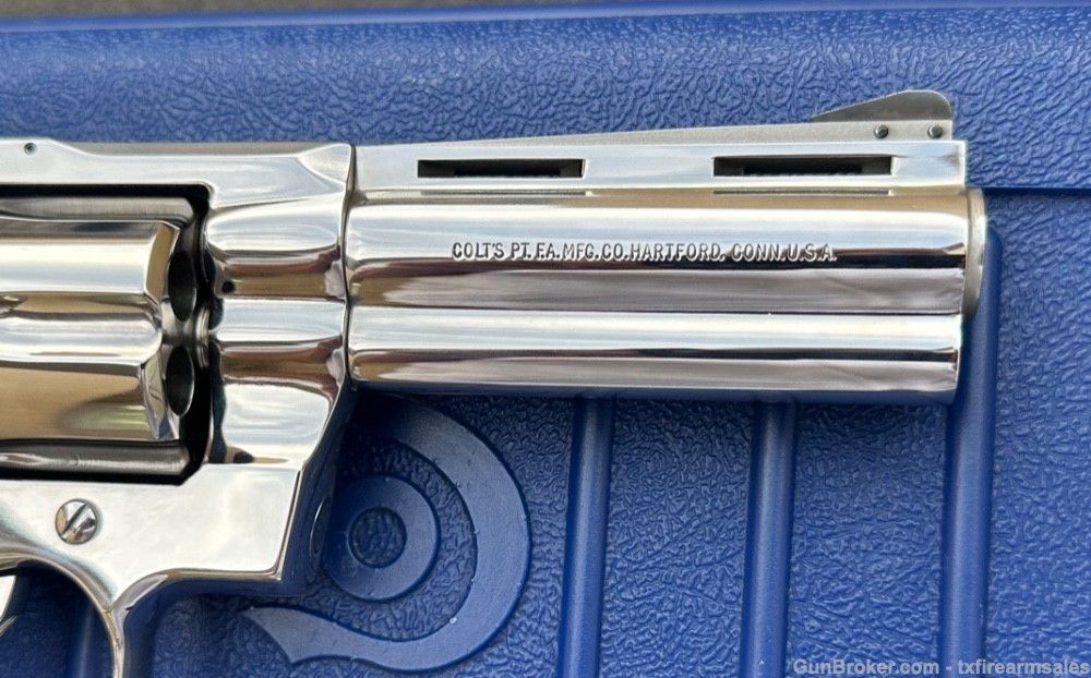 Colt Python Custom Bright Polished Stainless 4" .357 Magnum, 1983-img-19