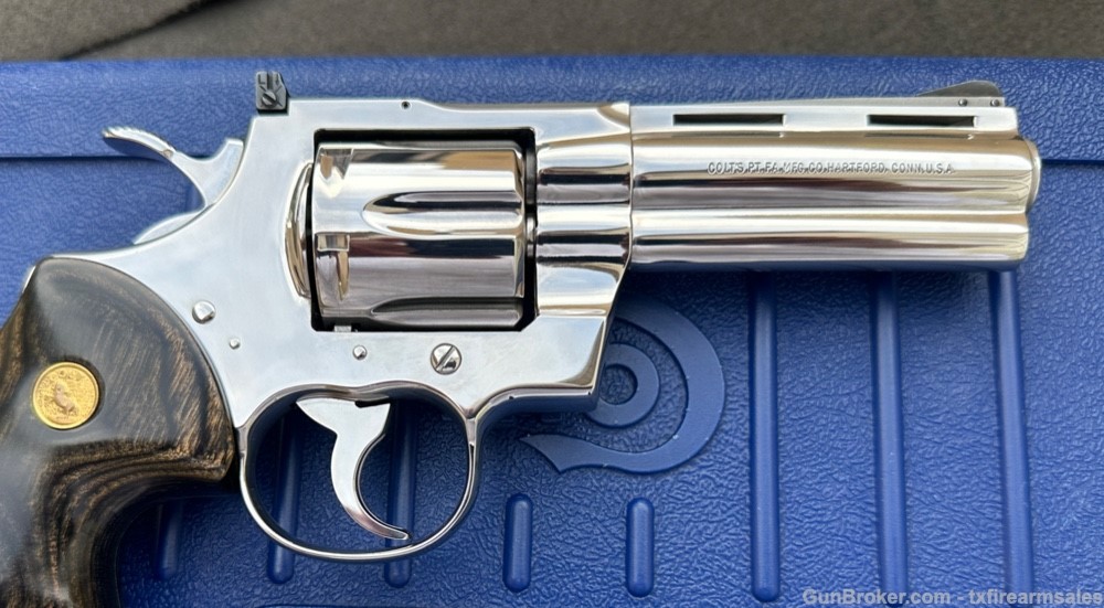 Colt Python Custom Bright Polished Stainless 4" .357 Magnum, 1983-img-17
