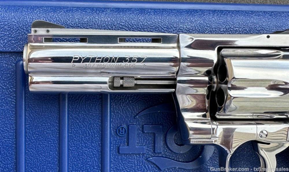Colt Python Custom Bright Polished Stainless 4" .357 Magnum, 1983-img-11