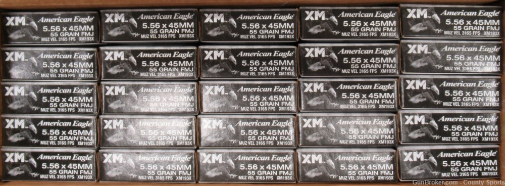 Federal 5.56mm XM193 NATO 55Gr FMJ XM193X 500 Rounds-img-1