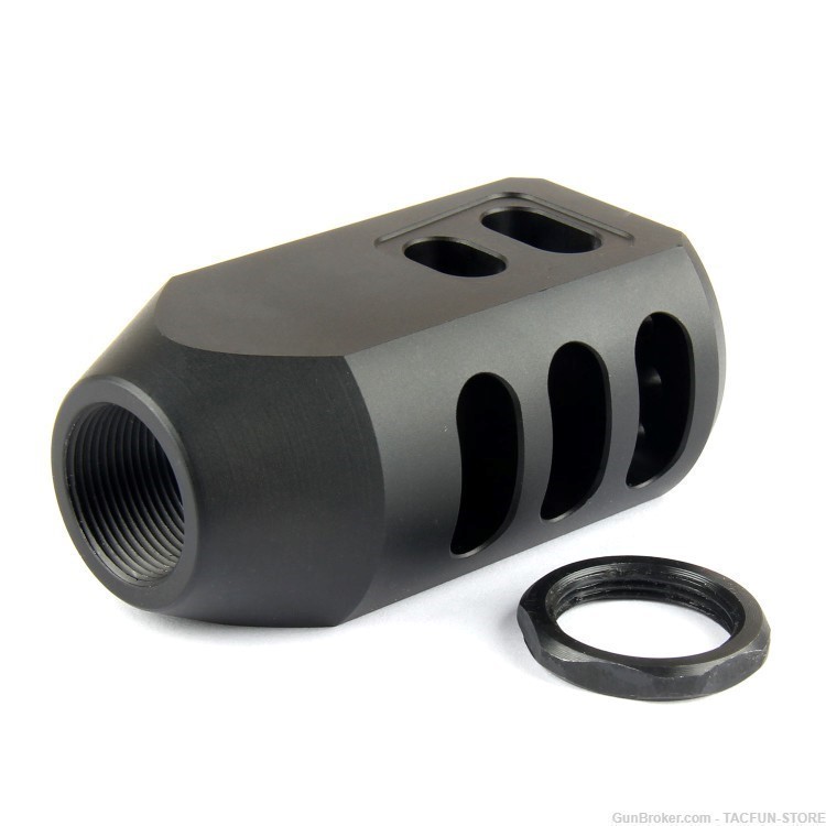 TACFUN Tanker Style Muzzle Brake 3/4x24 TPI /w Jam Nut for .50 Beowulf-img-4