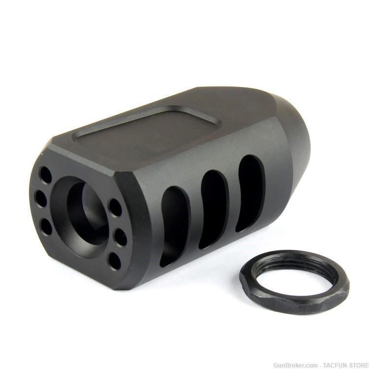 TACFUN Tanker Style Muzzle Brake 3/4x24 TPI /w Jam Nut for .50 Beowulf-img-3