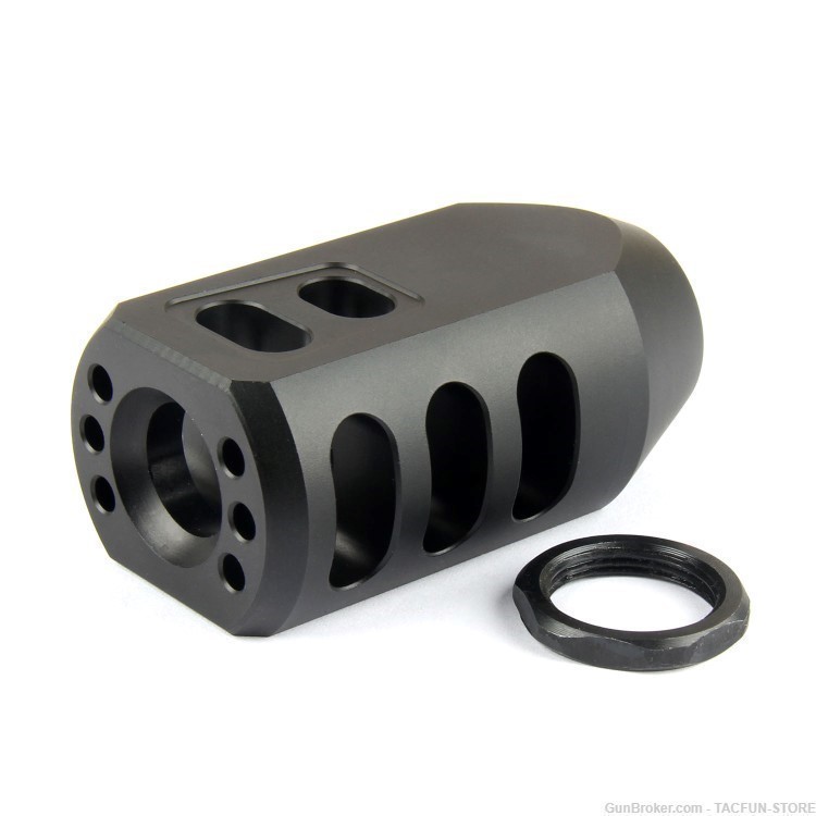 TACFUN Tanker Style Muzzle Brake 3/4x24 TPI /w Jam Nut for .50 Beowulf-img-0