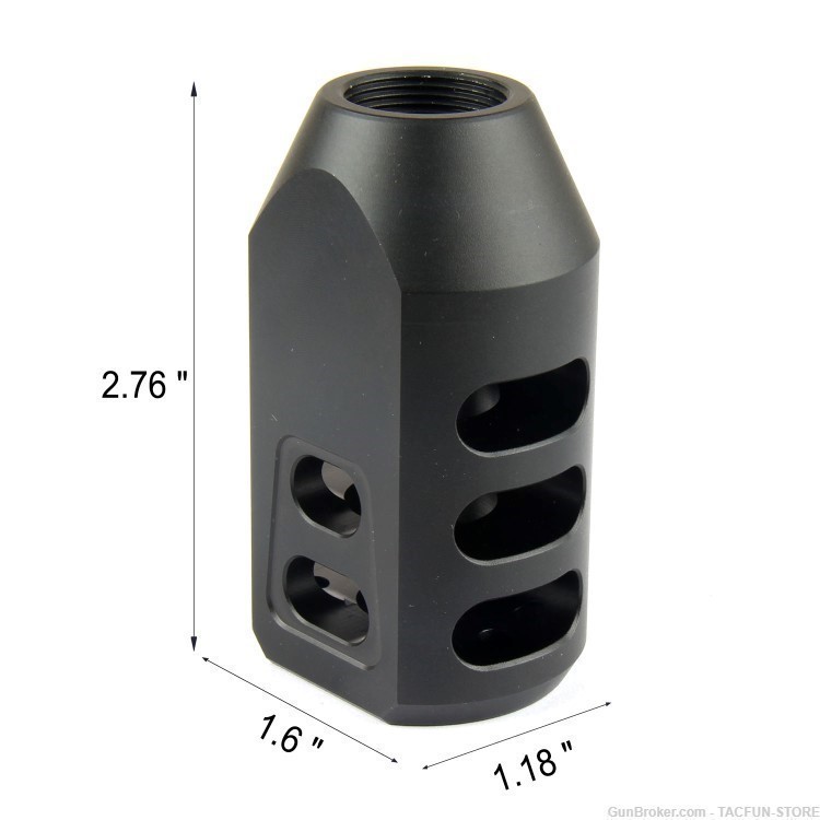 TACFUN Tanker Style Muzzle Brake 3/4x24 TPI /w Jam Nut for .50 Beowulf-img-1