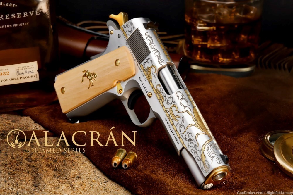 Pair of Colt 1911 Govt Alacran Scorpion .38 Super Pistols consecutive #'s !-img-10