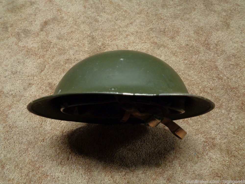 WWI US Doughboy Military Helmet M1917 P17 W/ Liner & Chinstrap-img-3
