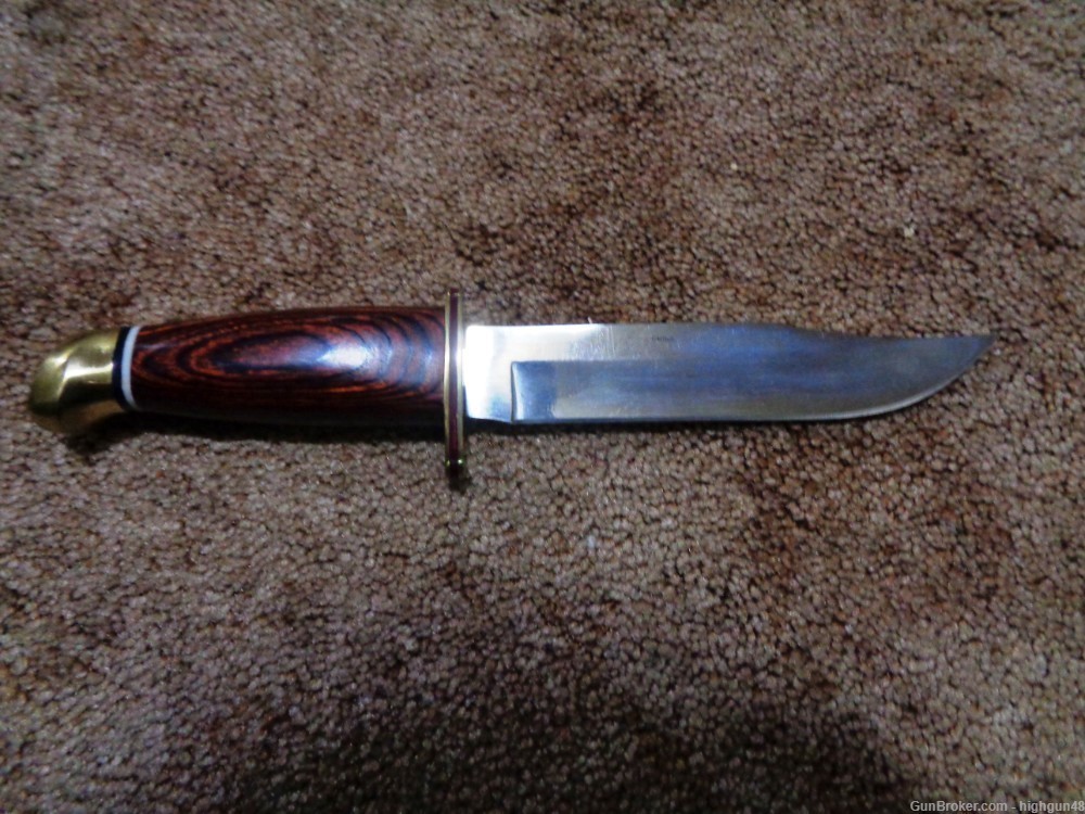 HK Hunting Knife Walnut Laminated Handle 6 13/16" SS Blade NIB-img-2