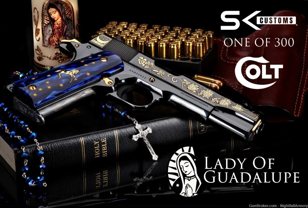 Pair of Colt 1911 Govt Lady of Guadalupe .38 Super Pistols consecutive #'s-img-5