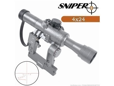 Sniper AK SVD Dragunov 4x24mm  Rifle Scope with illuminated reticle