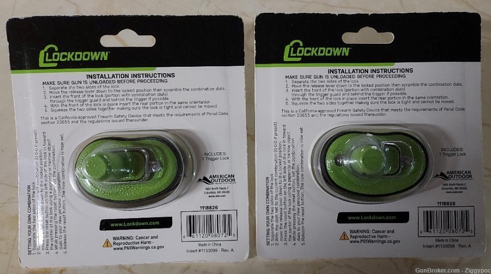 2 Factory New Lockdown Brand Combination Trigger Locks-Both One Price-img-1