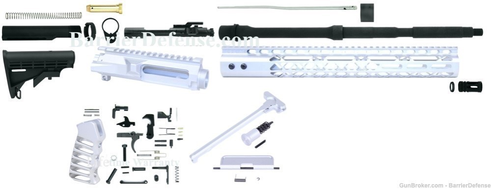 Silver Anodized U-Build 5.56 AR15 16" Complete Kit AR-15 556-img-0