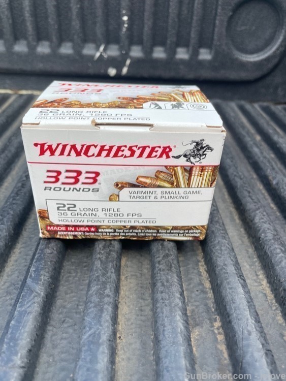 Winchester .22LR Ammo 333 22 Round Box Auto copper HP hollow point-img-0