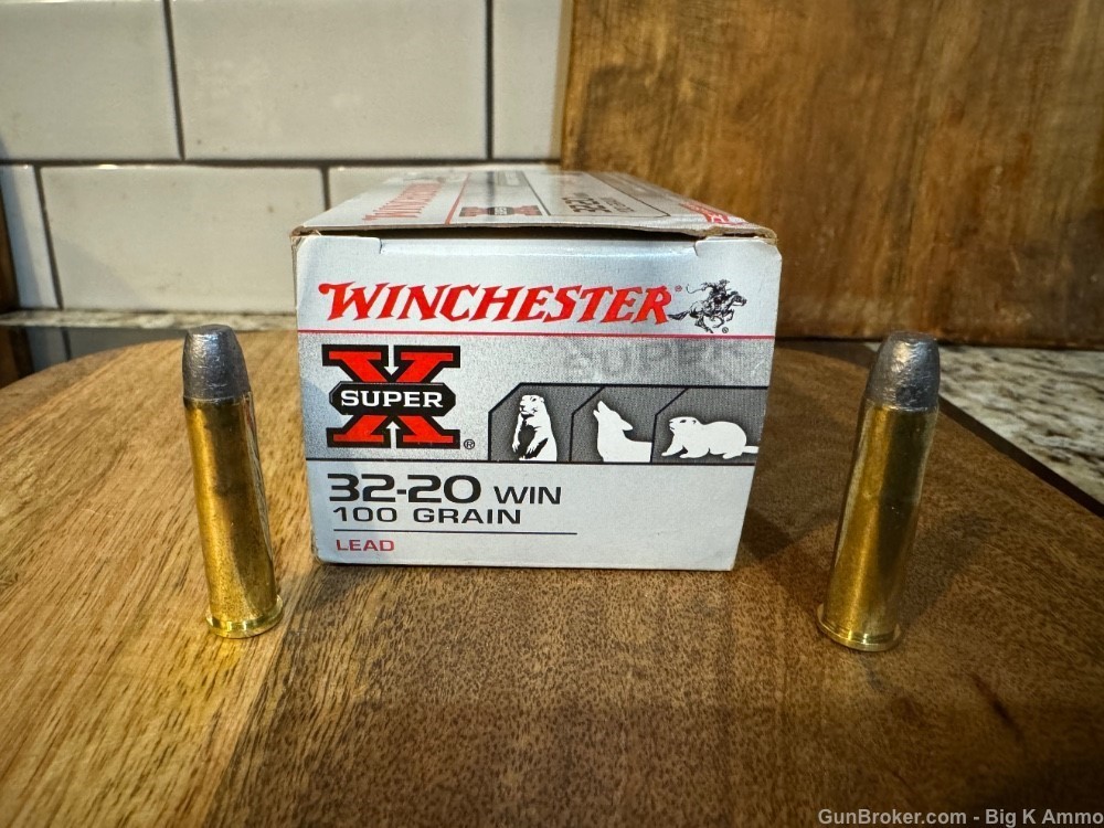32-20 WIN .32 WCF 100 Grain lead head round nose flat point 50 Rds RARE-img-0