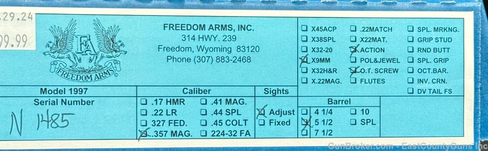 Freedom Arms Model 1997 Premier Grade 357 Mag / 9mm - 5.5 / Action Job-img-4
