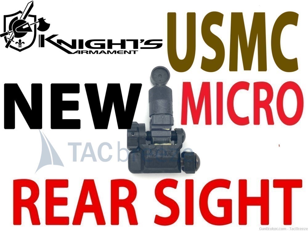 NEW KAC KNIGHTS USMC REAR MICRO SIGHT NEW IN BAG FLIP UP SIGHT KAC-img-0
