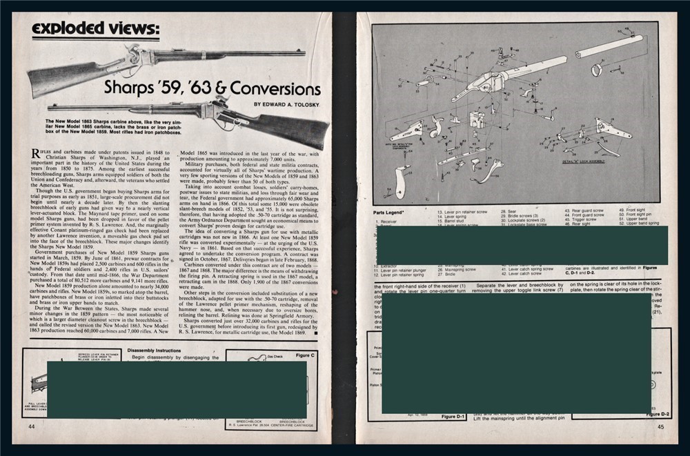 1981 SHARPS '59 & '63 Conversions Exploded View Parts List Assembly Article-img-0