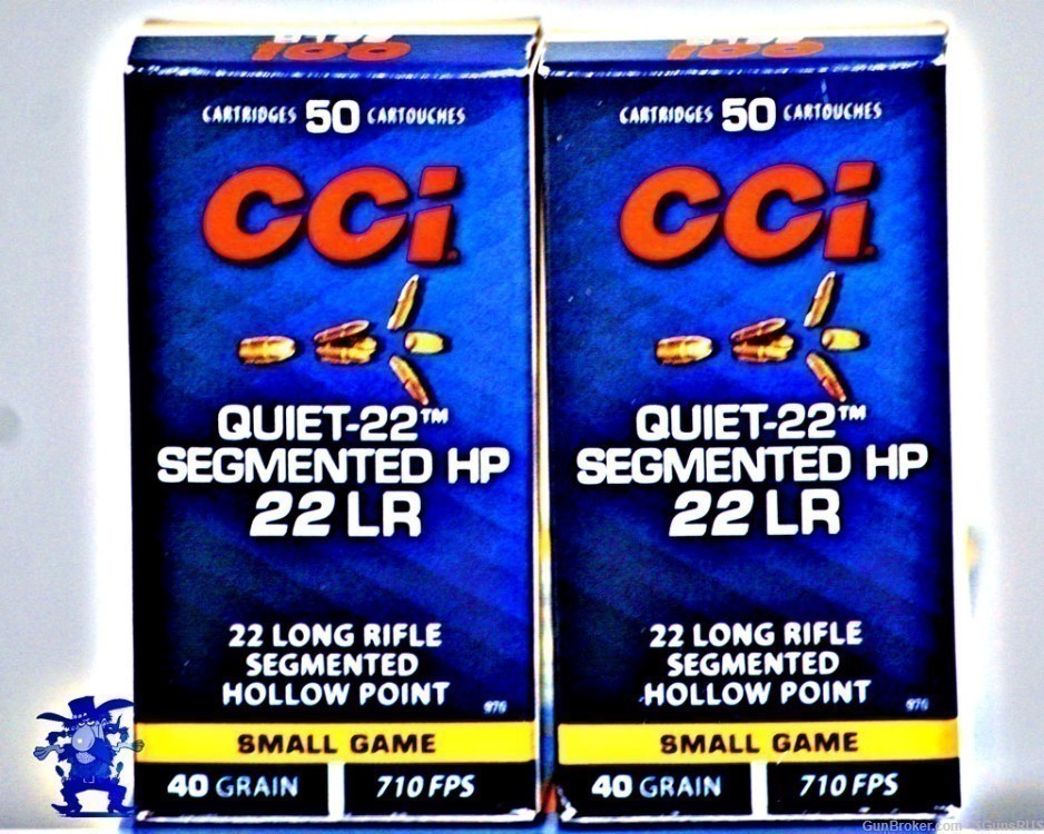 CCI QUIET 22LR SEGMENTED 22 LR HP 40 Grain 2/50 Round Boxes 100 Rounds-img-0
