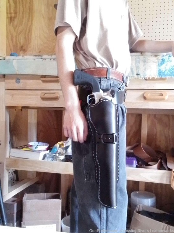 Custom Magnum Research BFR gun belt with holster, made to order.-img-9