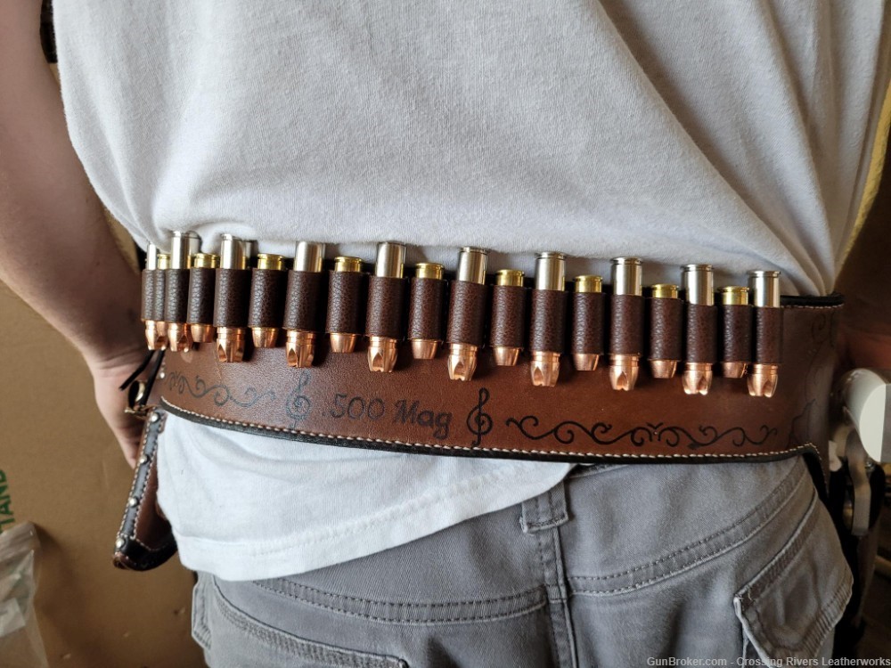 Custom Magnum Research BFR gun belt with holster, made to order.-img-5
