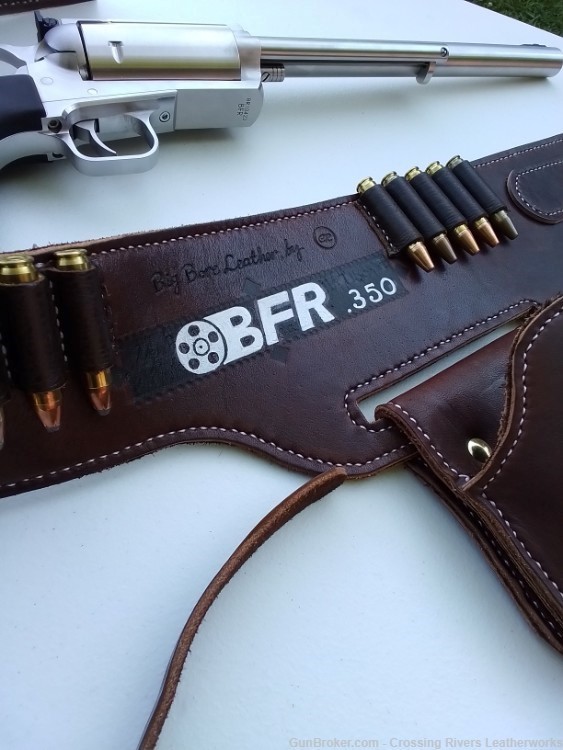 Custom Magnum Research BFR gun belt with holster, made to order.-img-3