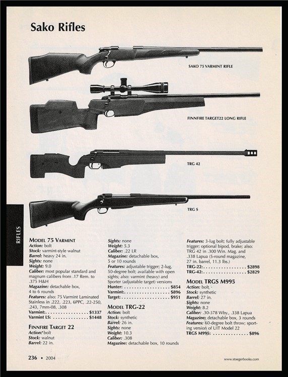 2004  SAKO 75 Hunter w/ Varmint Finnfire TRG 42 and S Rifle 2-side AD-img-1