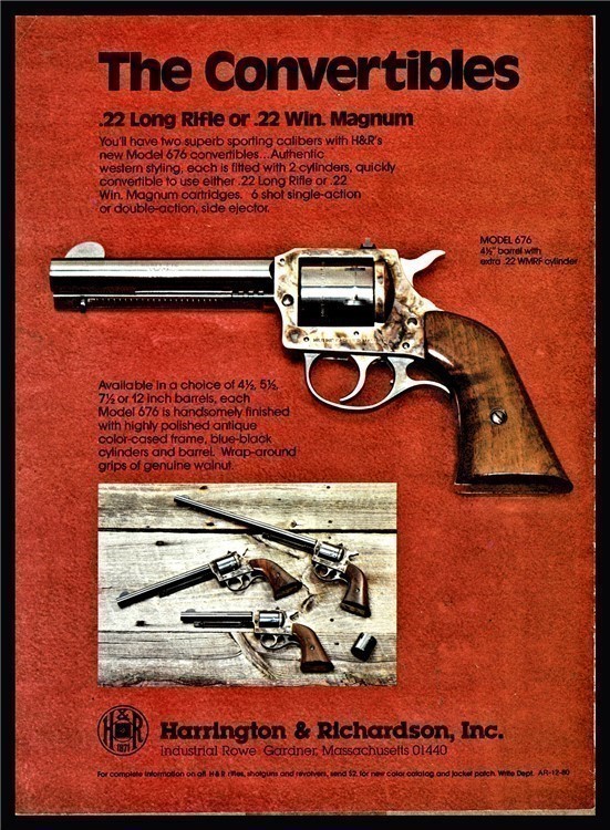 1980 HARRINGTON & RICHARDSON Model 676 Revolver AD Old Advertising-img-0