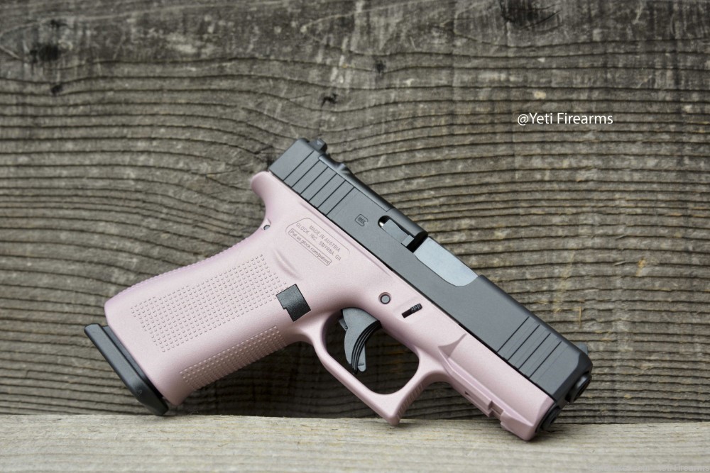 Glock 43X MOS 9mm Champagne Pink Cerakote No CC Fee 10rnd G43X Optic Ready -img-5