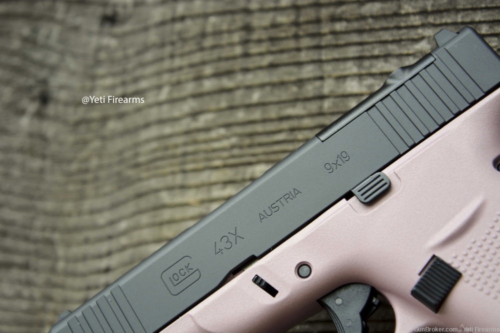 Glock 43X MOS 9mm Champagne Pink Cerakote No CC Fee 10rnd G43X Optic Ready -img-8