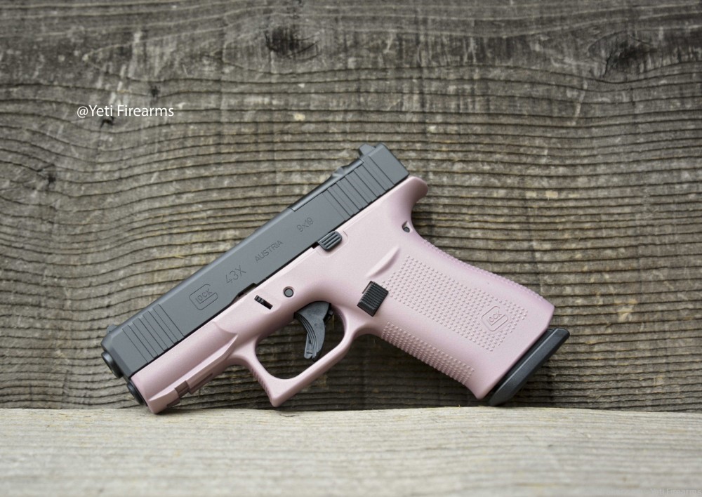 Glock 43X MOS 9mm Champagne Pink Cerakote No CC Fee 10rnd G43X Optic Ready -img-4