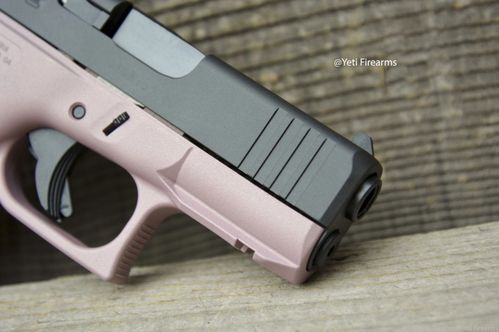 Glock 43X MOS 9mm Champagne Pink Cerakote No CC Fee 10rnd G43X Optic Ready -img-7