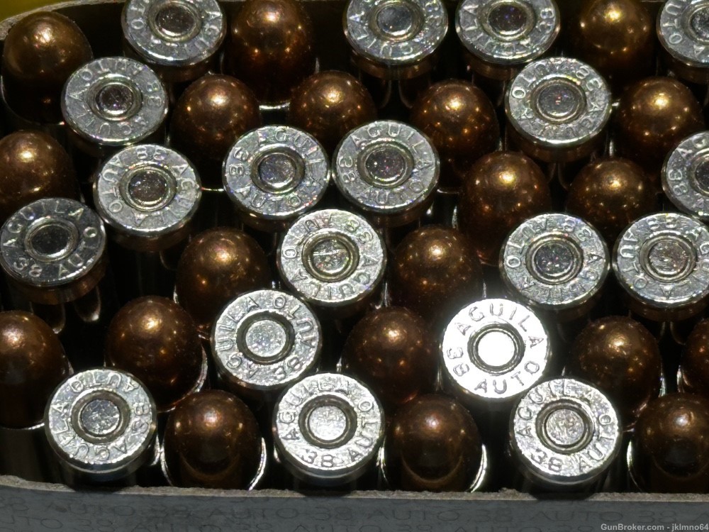 50 rounds of new Aquila 38 Auto Colt Pistol 130gr FMJ nickel plated ammo-img-2