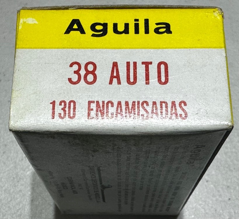 50 rounds of new Aquila 38 Auto Colt Pistol 130gr FMJ nickel plated ammo-img-0
