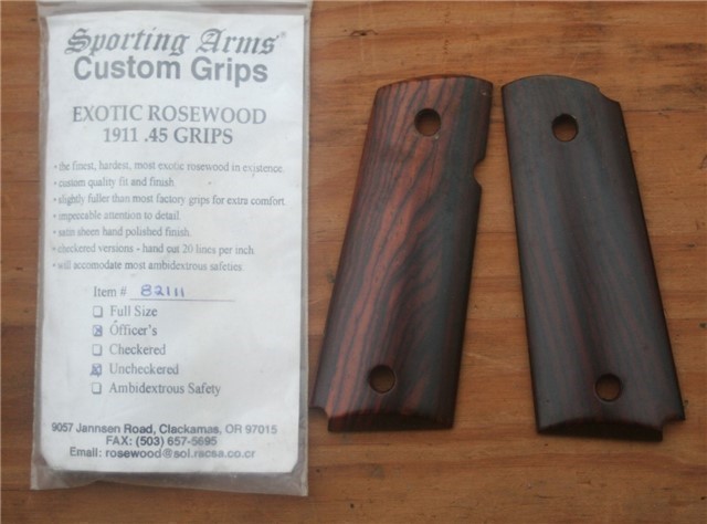 1911 Officers Model smooth rosewood grips-img-0
