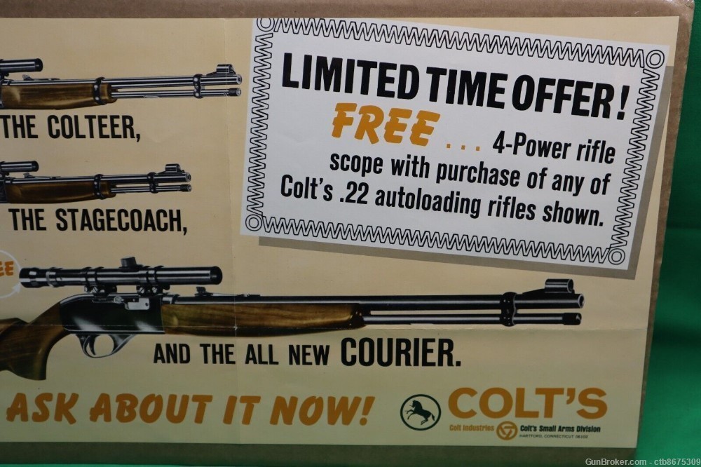 Colt Advertisement Poster Colteer Stagecoach Courier-img-2