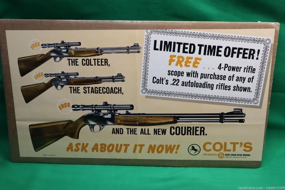 Colt Advertisement Poster Colteer Stagecoach Courier-img-0